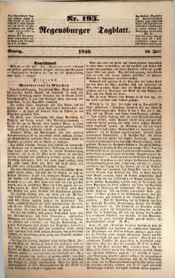 Regensburger Tagblatt Montag 16. Juli 1849