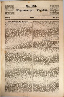 Regensburger Tagblatt Freitag 20. Juli 1849