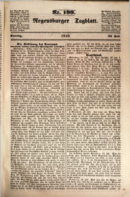 Regensburger Tagblatt Sonntag 22. Juli 1849