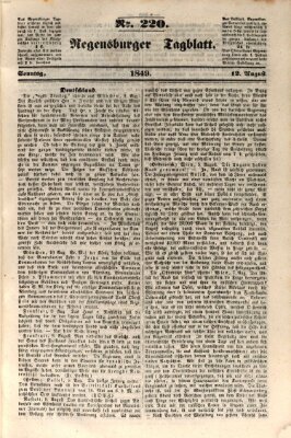 Regensburger Tagblatt Sonntag 12. August 1849