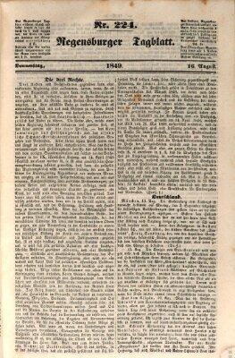 Regensburger Tagblatt Donnerstag 16. August 1849