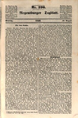 Regensburger Tagblatt Samstag 18. August 1849