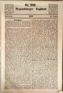 Regensburger Tagblatt Donnerstag 23. August 1849