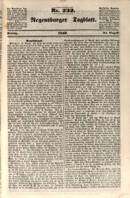 Regensburger Tagblatt Freitag 24. August 1849