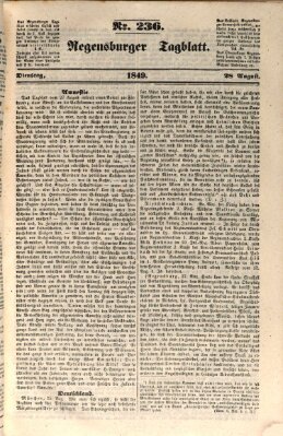 Regensburger Tagblatt Dienstag 28. August 1849