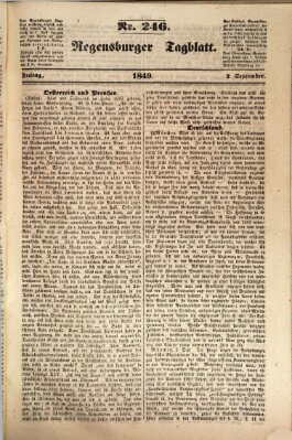 Regensburger Tagblatt Freitag 7. September 1849