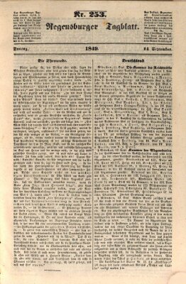 Regensburger Tagblatt Freitag 14. September 1849