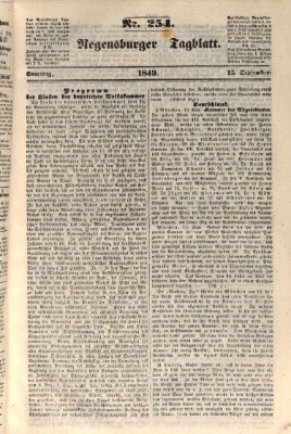 Regensburger Tagblatt Samstag 15. September 1849