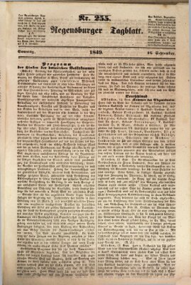 Regensburger Tagblatt Sonntag 16. September 1849