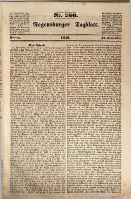 Regensburger Tagblatt Freitag 21. September 1849