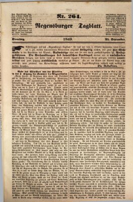 Regensburger Tagblatt Dienstag 25. September 1849