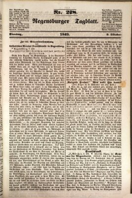 Regensburger Tagblatt Dienstag 9. Oktober 1849