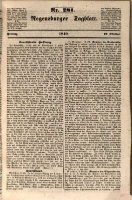 Regensburger Tagblatt Freitag 12. Oktober 1849