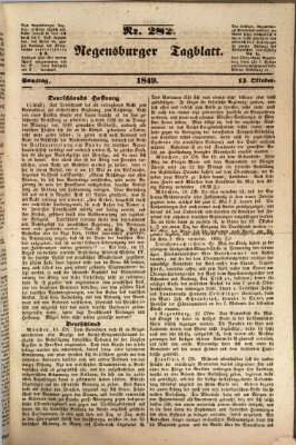 Regensburger Tagblatt Samstag 13. Oktober 1849