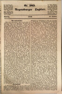 Regensburger Tagblatt Sonntag 14. Oktober 1849