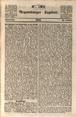 Regensburger Tagblatt Donnerstag 25. Oktober 1849