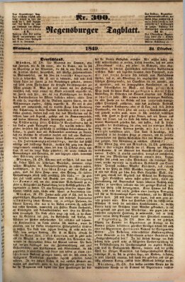 Regensburger Tagblatt Mittwoch 31. Oktober 1849