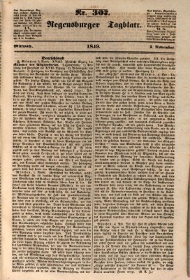 Regensburger Tagblatt Mittwoch 7. November 1849