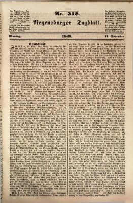 Regensburger Tagblatt Montag 12. November 1849