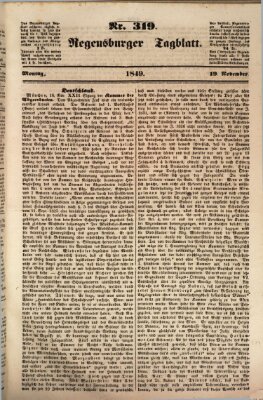 Regensburger Tagblatt Montag 19. November 1849