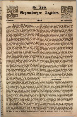 Regensburger Tagblatt Dienstag 20. November 1849