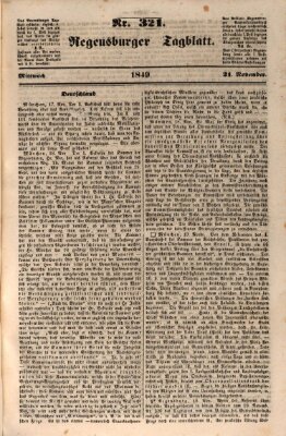 Regensburger Tagblatt Mittwoch 21. November 1849