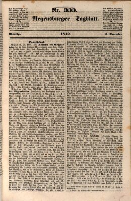 Regensburger Tagblatt Montag 3. Dezember 1849