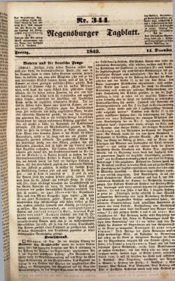 Regensburger Tagblatt Freitag 14. Dezember 1849