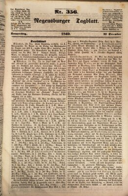 Regensburger Tagblatt Donnerstag 27. Dezember 1849