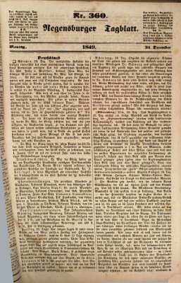 Regensburger Tagblatt Montag 31. Dezember 1849