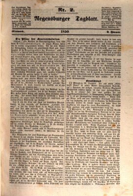 Regensburger Tagblatt Mittwoch 2. Januar 1850