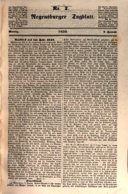 Regensburger Tagblatt Montag 7. Januar 1850