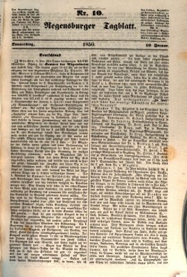 Regensburger Tagblatt Donnerstag 10. Januar 1850