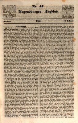 Regensburger Tagblatt Samstag 16. Februar 1850