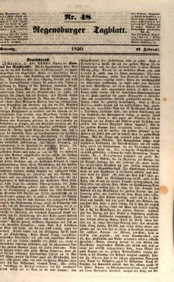 Regensburger Tagblatt Sonntag 17. Februar 1850