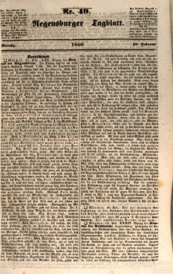 Regensburger Tagblatt Montag 18. Februar 1850