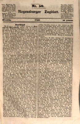 Regensburger Tagblatt Dienstag 19. Februar 1850