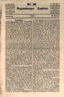 Regensburger Tagblatt Donnerstag 28. Februar 1850