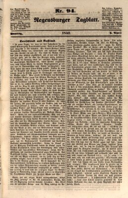 Regensburger Tagblatt Samstag 6. April 1850