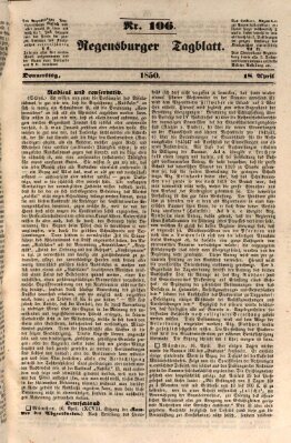 Regensburger Tagblatt Donnerstag 18. April 1850