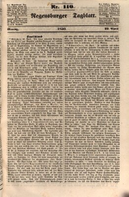 Regensburger Tagblatt Montag 22. April 1850