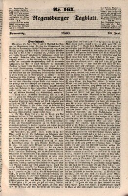 Regensburger Tagblatt Donnerstag 20. Juni 1850