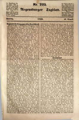 Regensburger Tagblatt Samstag 17. August 1850