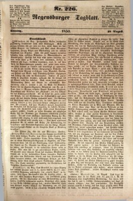 Regensburger Tagblatt Sonntag 18. August 1850