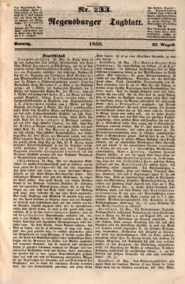 Regensburger Tagblatt Sonntag 25. August 1850