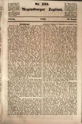 Regensburger Tagblatt Dienstag 27. August 1850