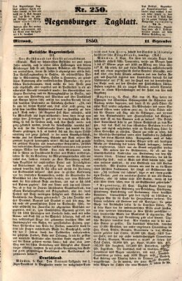 Regensburger Tagblatt Mittwoch 11. September 1850