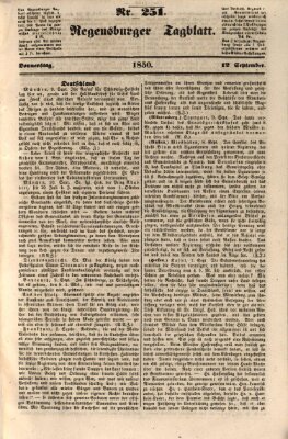 Regensburger Tagblatt Donnerstag 12. September 1850