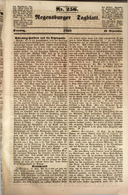 Regensburger Tagblatt Dienstag 17. September 1850