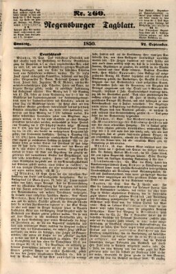 Regensburger Tagblatt Samstag 21. September 1850